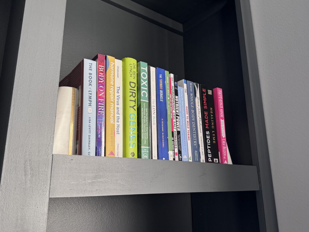 photo of books on bookshelf