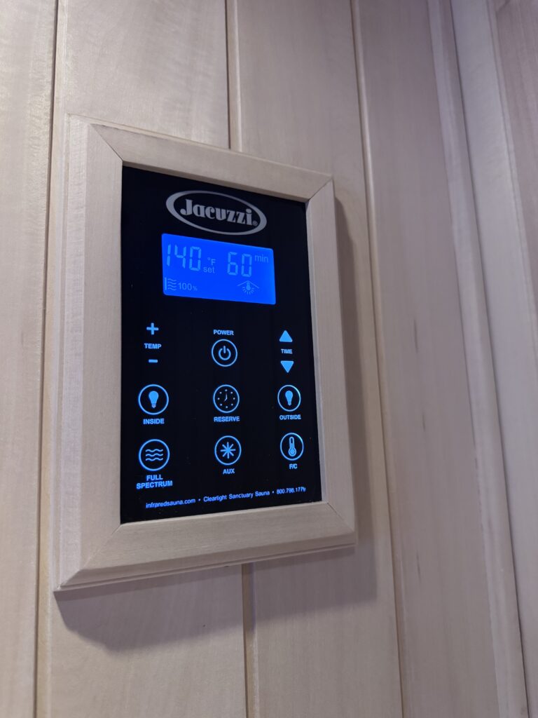 control panel of sauna